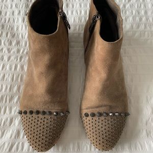 ALDO light brown suede studded ankle boots
